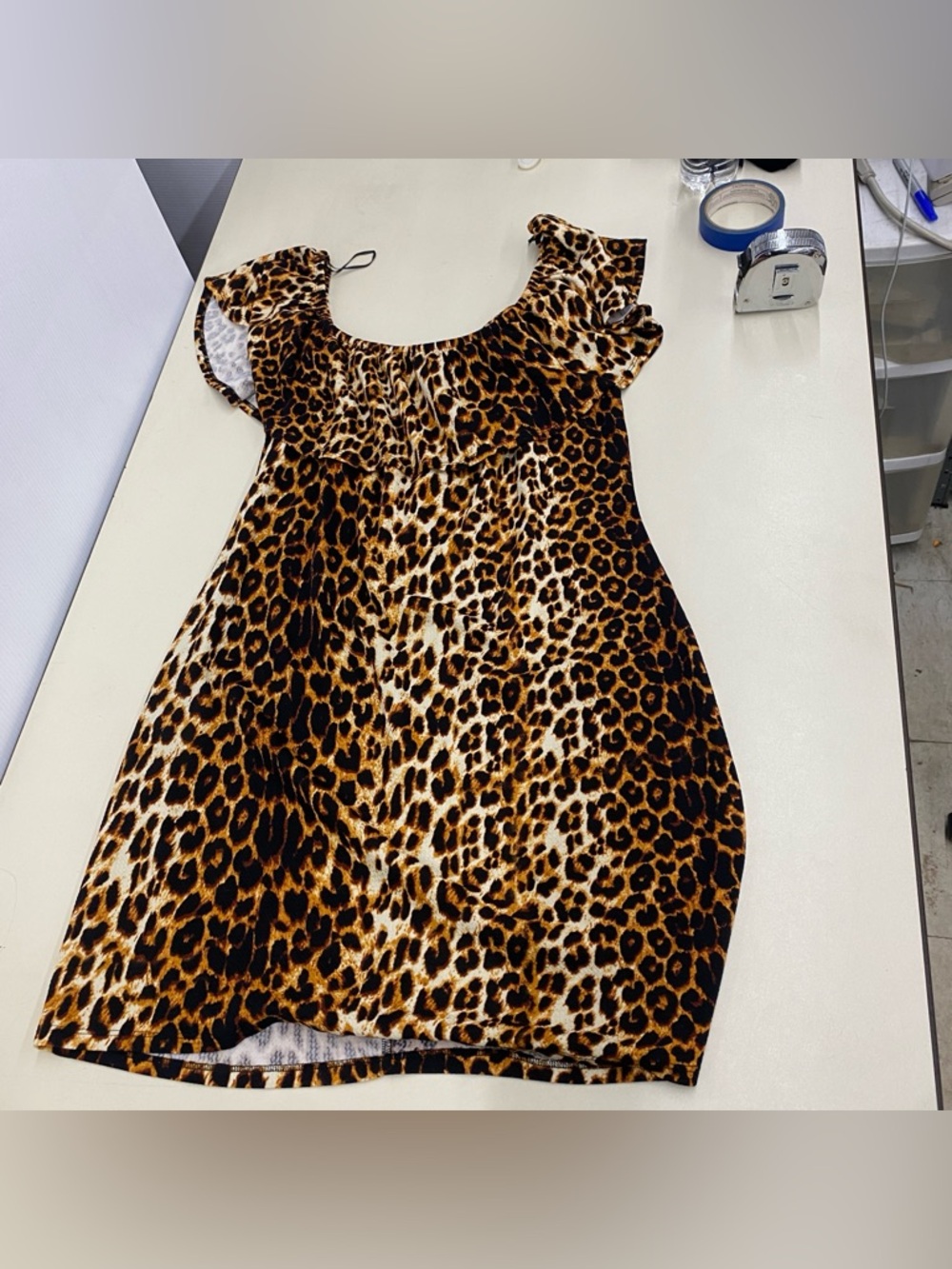 Leopard Print Women's Scoop Neck Dress